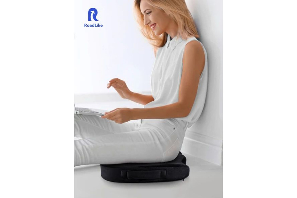 Подушка для сидения с эффектом памяти RoadLike Travel Support, серый