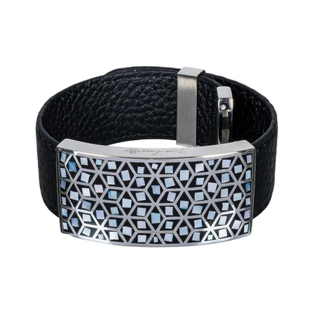 Браслет Fiore Luna на кожаном черном ремешке CB03209-2 S