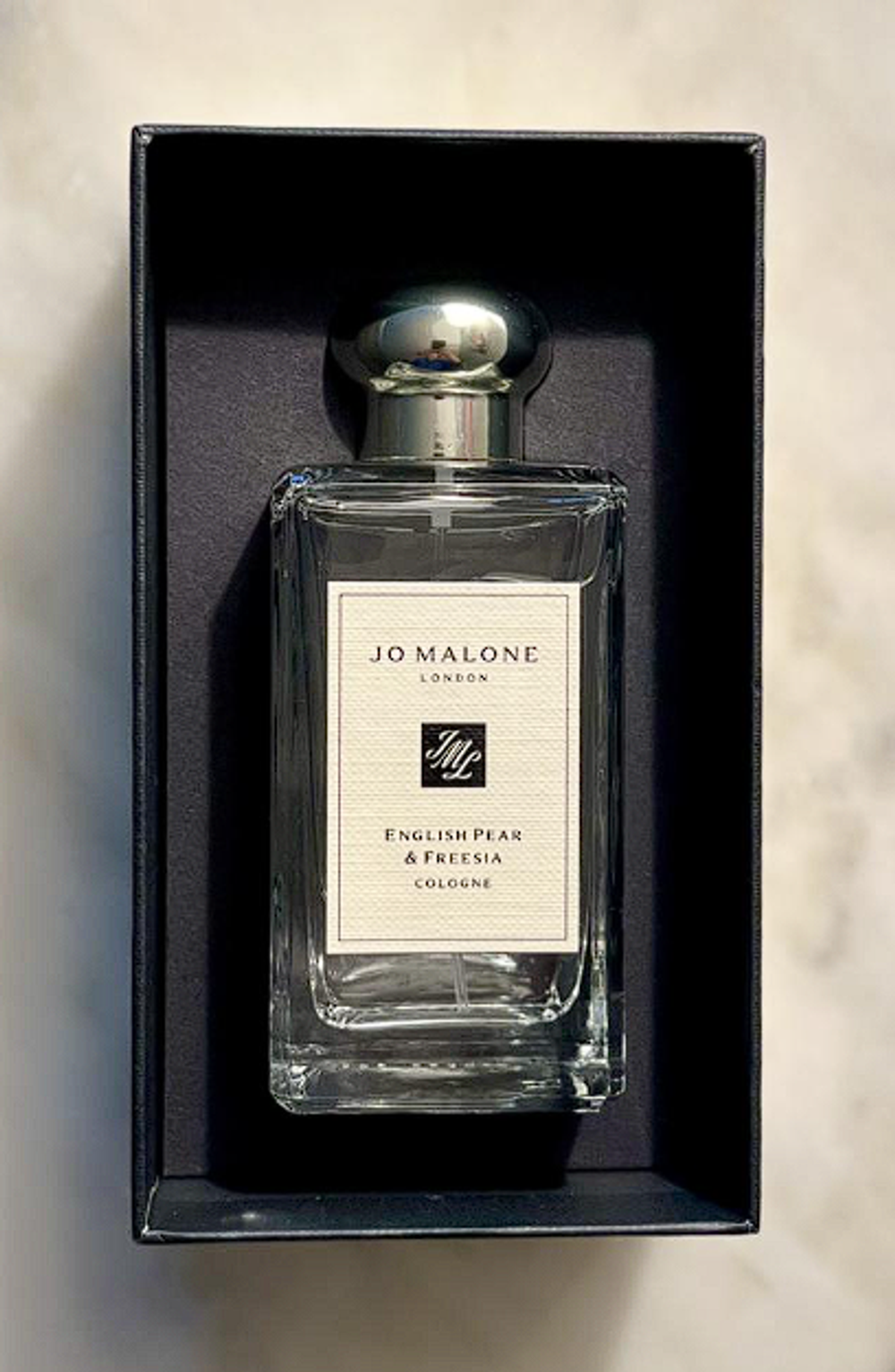Jo Malone English Pear & Freesia 100ml (Коробка парфюма без слюды, парфюм новый, распаковка для фото)
