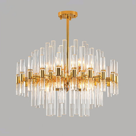 Ceiling  Chandelier Crystal Pillars by Ligth Room