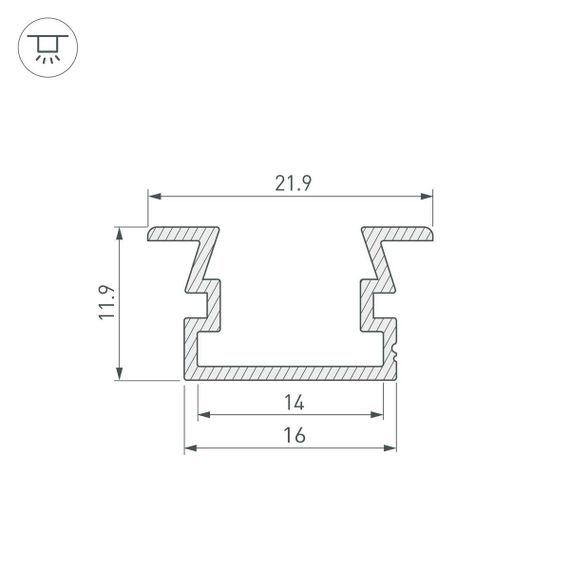 Профиль Arlight PDS-FS-2000 Anod Black 040734