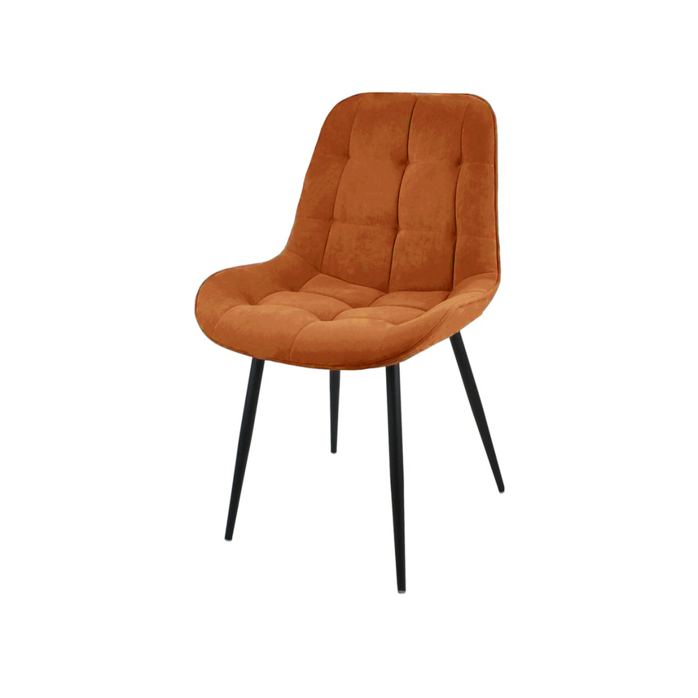 Стул "Флоренция" эрго-твист ЭМАЛЬ ЧЕРНЫЙ МУАР ткань велюр оранжевый