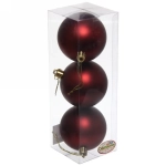 Новогодние шары 7 см (набор 3 шт) «Матовый», темный рубин