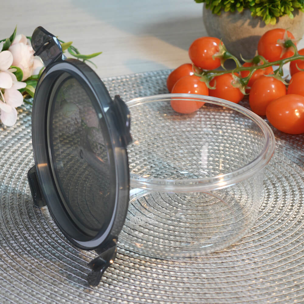 Контейнер для продуктов 0,6л герметичный круглый "Opal", черный