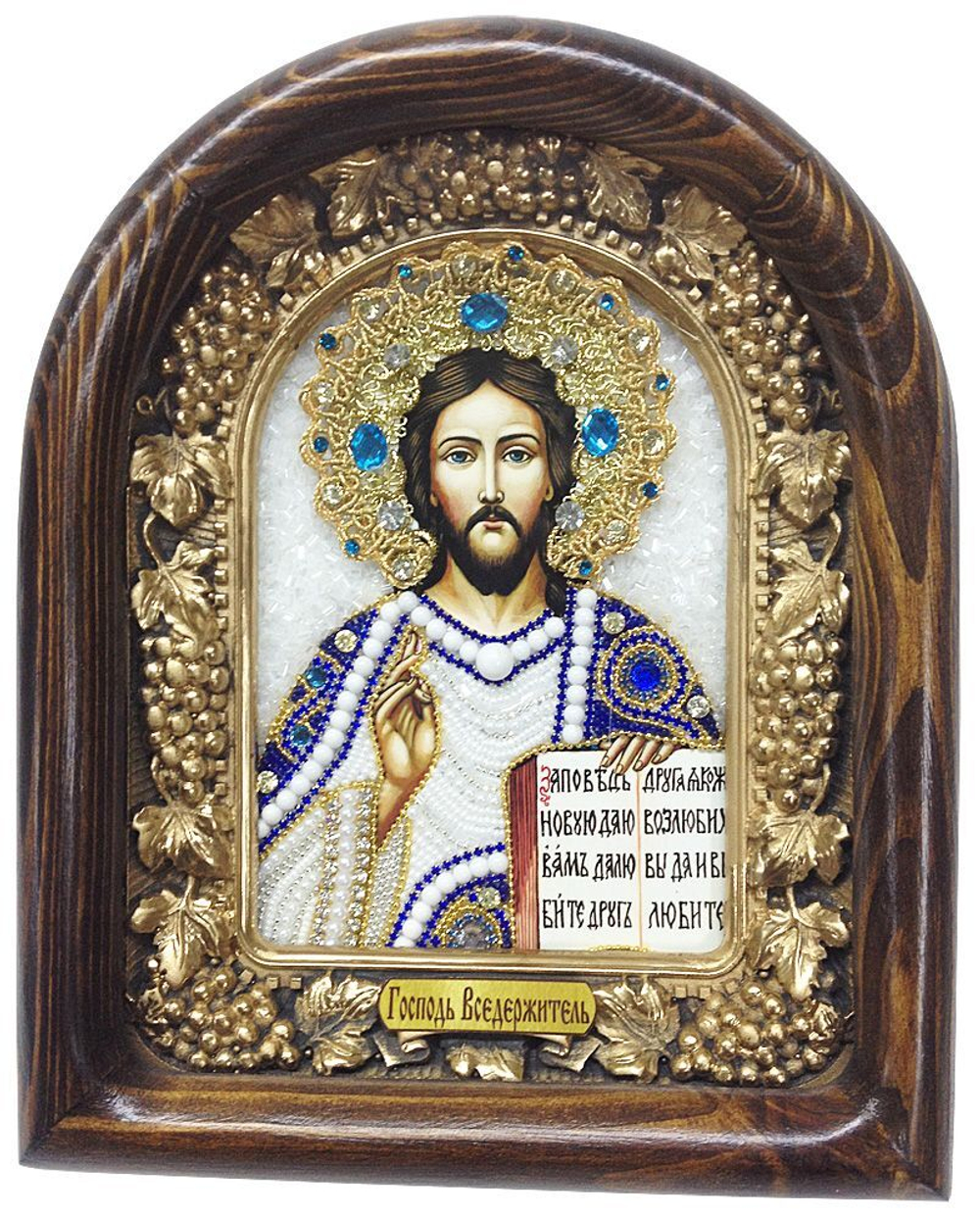 Икона Господь Вседержитель бисер