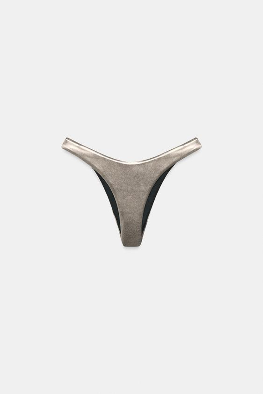ZARA ПЛАВКИ-БИКИНИ МЕТАЛЛИК, ТЕМНОЕ СЕРЕБРО