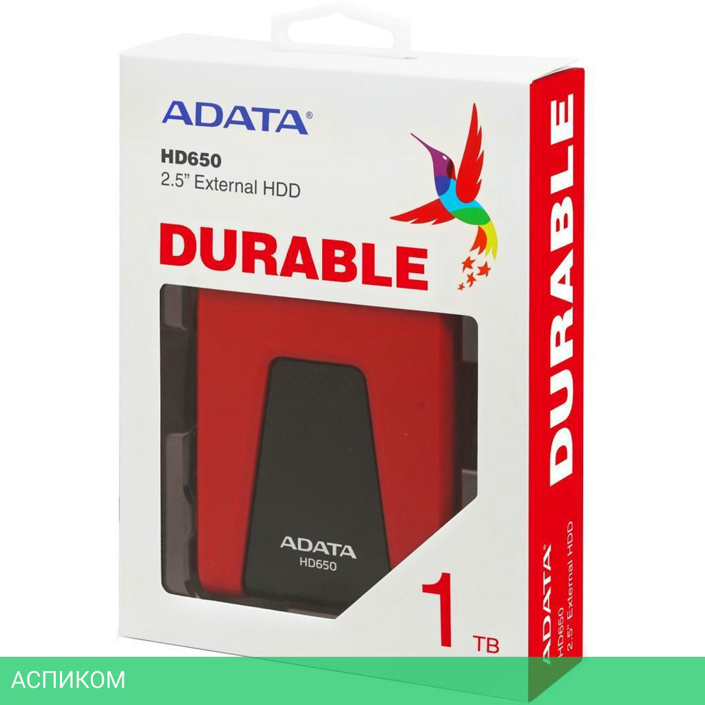 Внешний накопитель A-Data DashDrive Durable HD650 1TB Red (AHD650-1TU31-CRD)