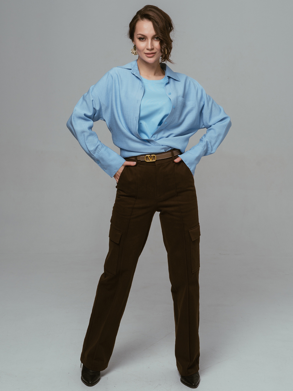 Рубашка женская | Бл-1012 б вискоза крэп