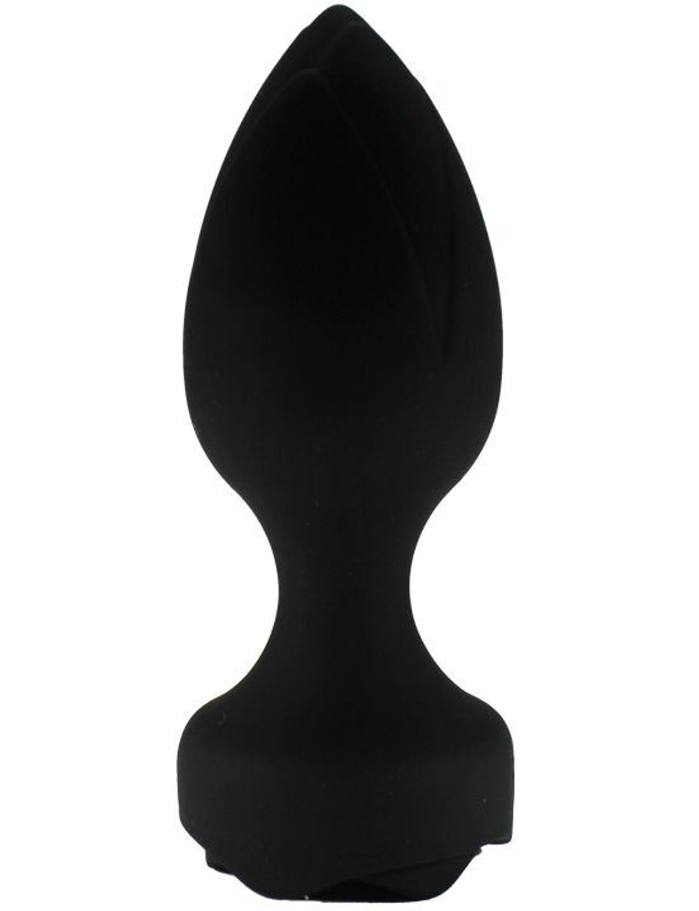 Черная анальная вибропробка Rose с пультом ДУ - 9 см.