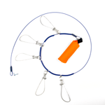 Кукан металлический (трос) с поплавком Три Кита, 5-ти карабиновый