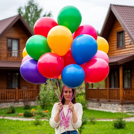 Разноцветный МИКС. АКЦИЯ! 30 гелиевых шаров