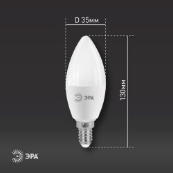 Лампочка светодиодная ЭРА STD LED B35-11W-827-E14 E14 / Е14 11Вт свеча теплый белый свет