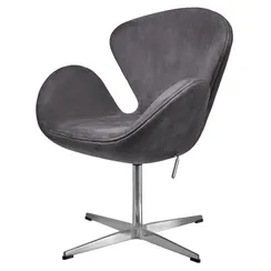 Кресло Swan темно-серая искусственная замша