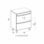 Тумба д/ванной "Лайн-70" 2 ящика под раковину Марго-70 (MIXLINE) (ПВХ)