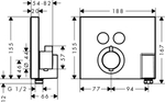 Термостат Hansgrohe ShowerSelect 15765000, для 2 потребителей, с держателем