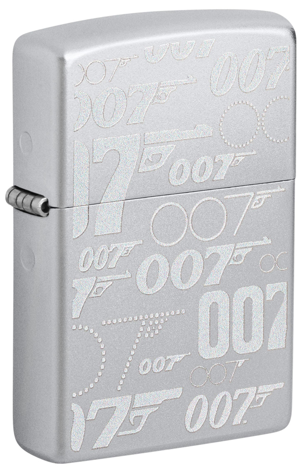 48735 Зажигалка ZIPPO James Bond Satin Chrome, латунь/сталь, серебристая, 38x13x57 мм