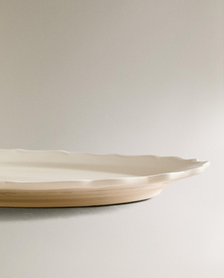Zara Home блюдо сервировочное из фаянса, цвет бежевый, 40 см