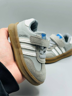 Детские кроссовки на липучке Adidas Samba Mini