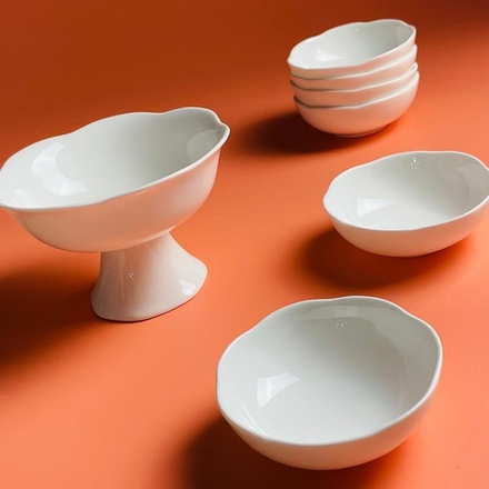 Lenardi 305-095 Набор для варенья 7пр. креманка и 6 розеток VERONA в под.уп.(х12)Фарфор