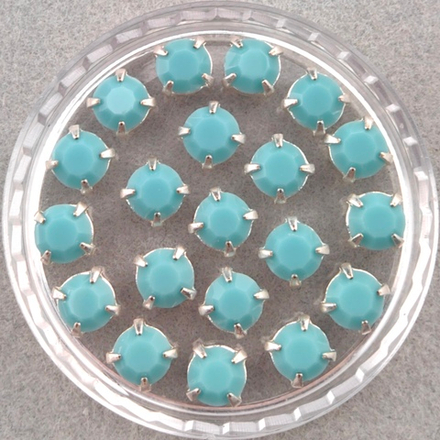 Шатоны Preciosa MAXIMA в оправах, Turquoise/Silver