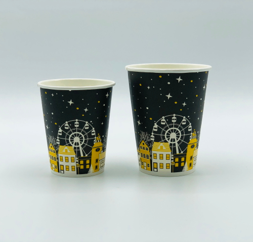 Бумажный стакан 350мл. Город, 1000шт/кор. Лига пак