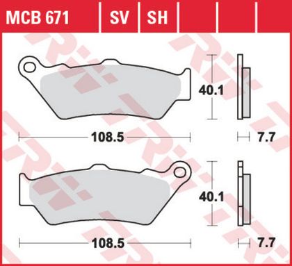 Колодки тормозные дисковые TRW MCB671SH