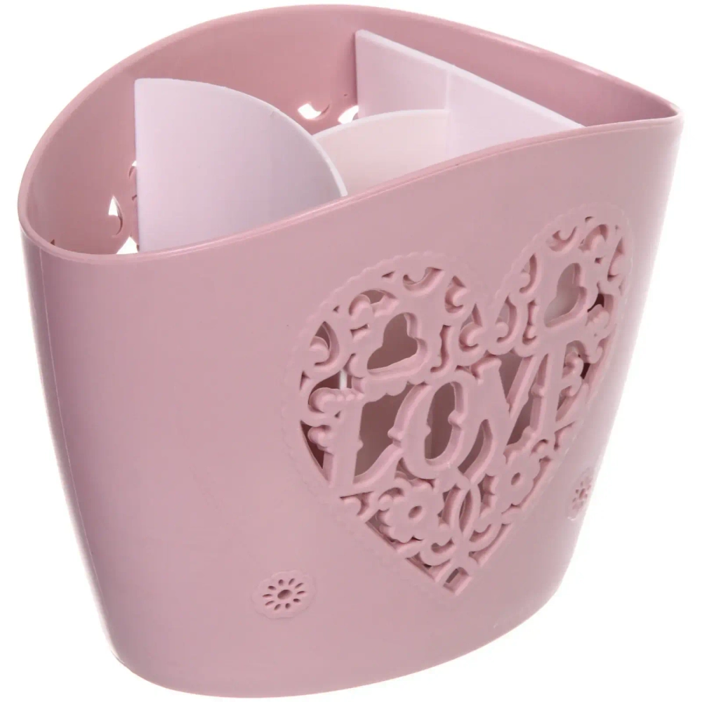 Подставка для столовых приборов «SEGRETO» 20*12*15см 3секции пыльнавя роза