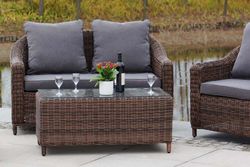 "Кон Панна" лаунж-зона из искусственного ротанга, цвет коричневый