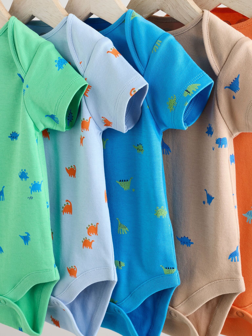 Боди с коротким рукавом для малышей Next E19-890, 5 шт., Зеленый, Голубой, Бежевый, Оранжевый