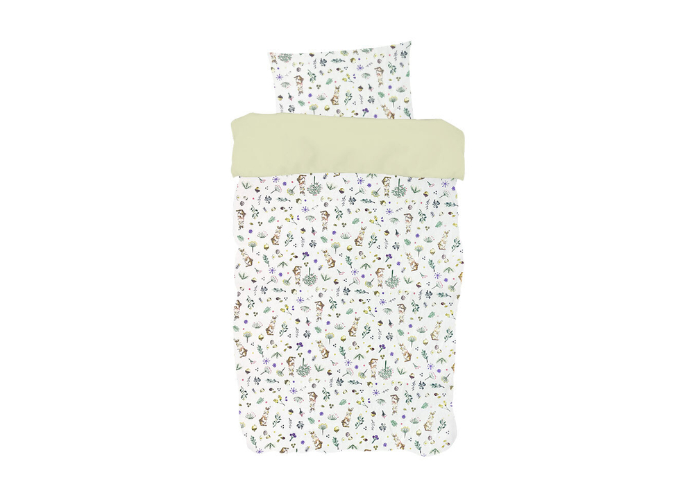 Постельное бельё в детскую кроватку «Зайчики с желудями»