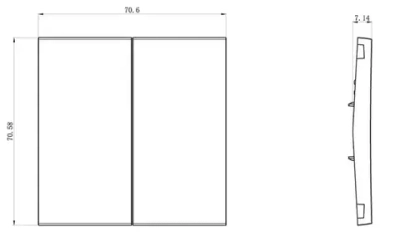 Клавиша двойная для выключателя Donel R98, матовый кашемир, DA29535 без механизма.