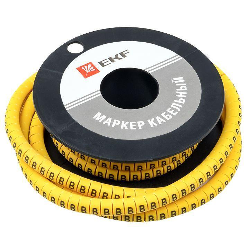 Маркер каб. 4.0кв.мм "B" (ЕС-2) (уп.500шт) EKF plc-KM-4-B