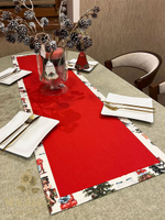 Декоративная дорожка на стол "Новый год" 140х40 см из ткани Duck