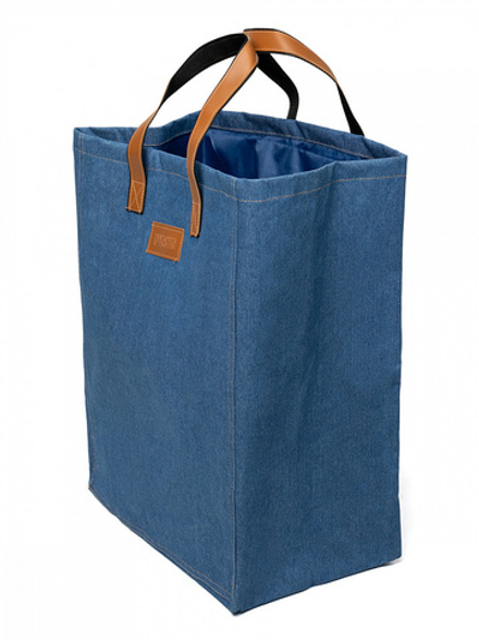 Корзина для белья DeNASTIA Джинсовая коллекция, 53x40x25, синий