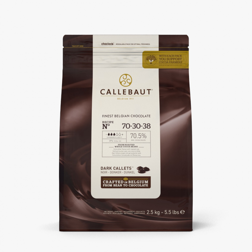 Шоколад Callebaut Горький 70.4% (Пакет 2,5кг)