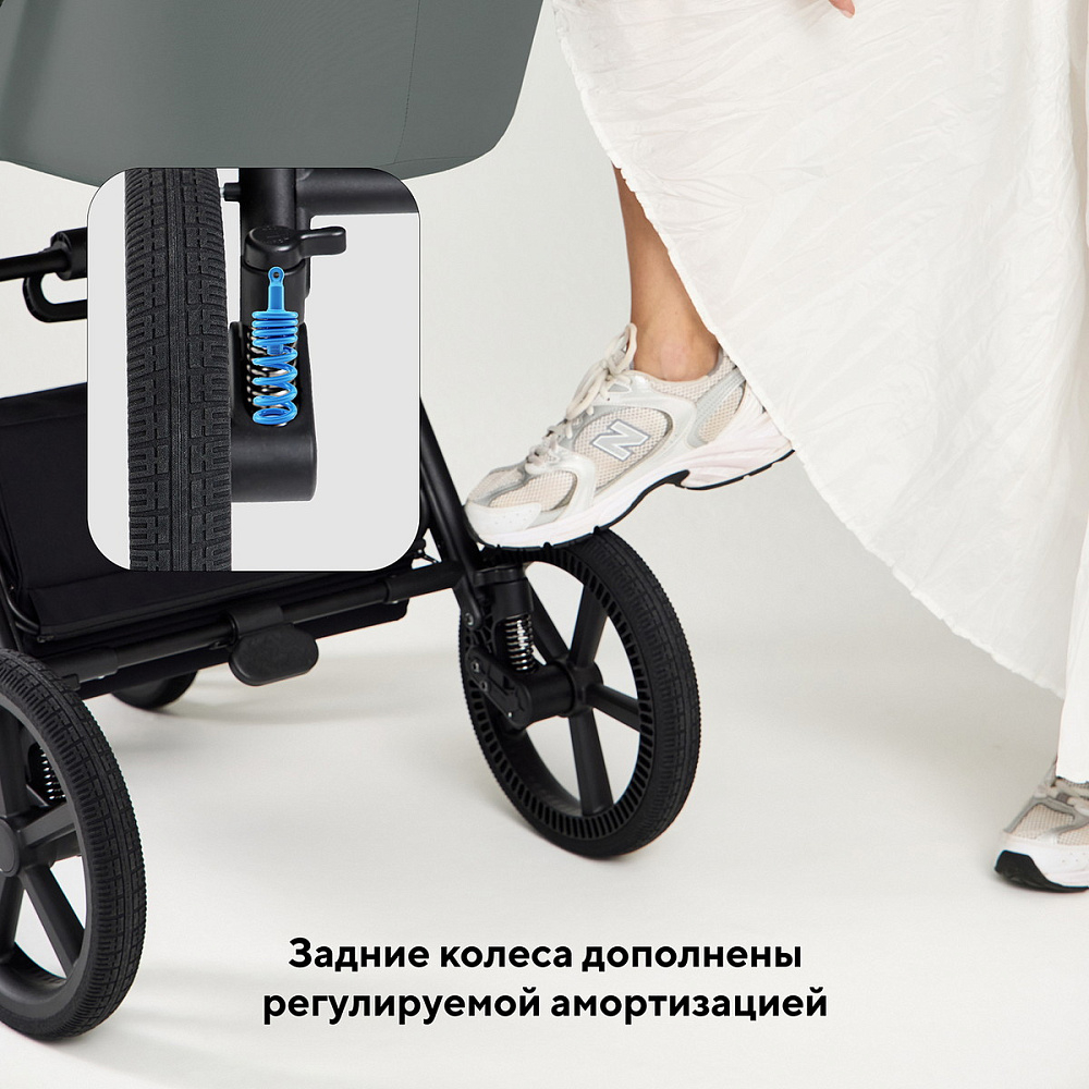 Детская коляска Rant Teo Soft 3 в 1 с автокреслом Aster Zero Graphite Olive