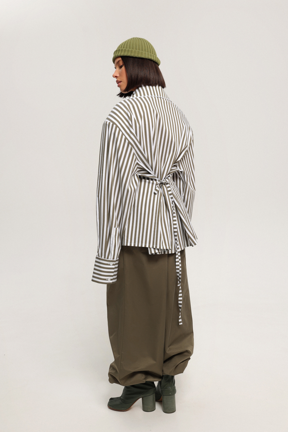 Рубашка в полоску с кантами