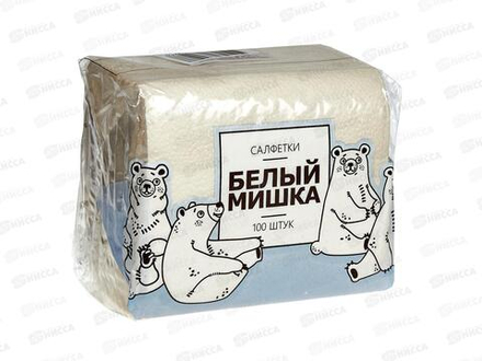 Салфетки ДУЭТ 100шт белые