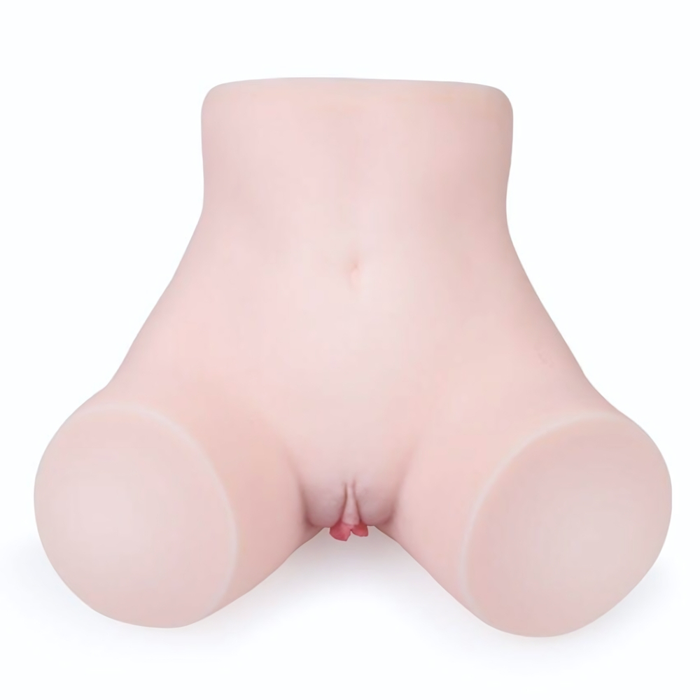 Телесный мастурбатор-полуторс с двумя функциональными отверстиями (Цвет: телесный)