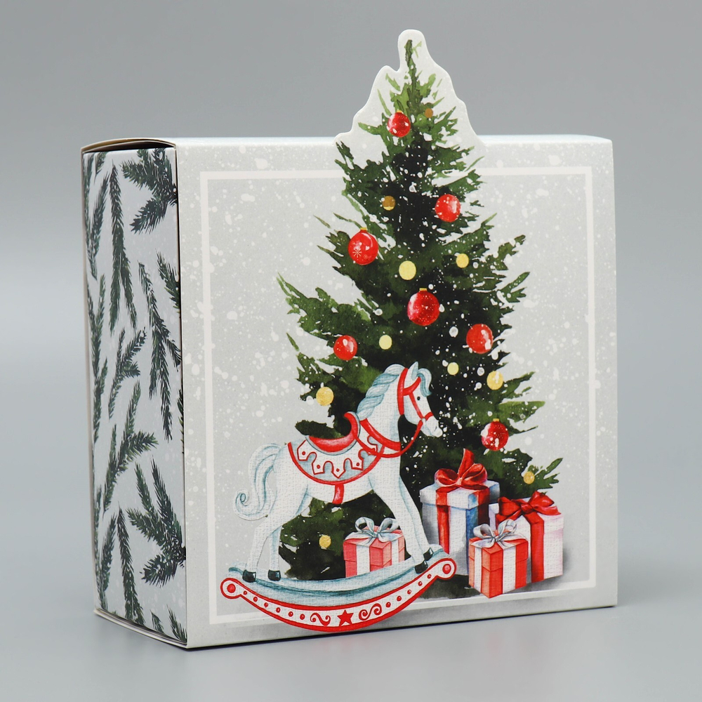 Коробка складная «С новым годом», 15 х 15 х 8 см