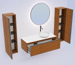 Тумба с раковиной и столешницей Armadi Art QUATRO 2 120 WILLOW/профиль ANTHRACITE