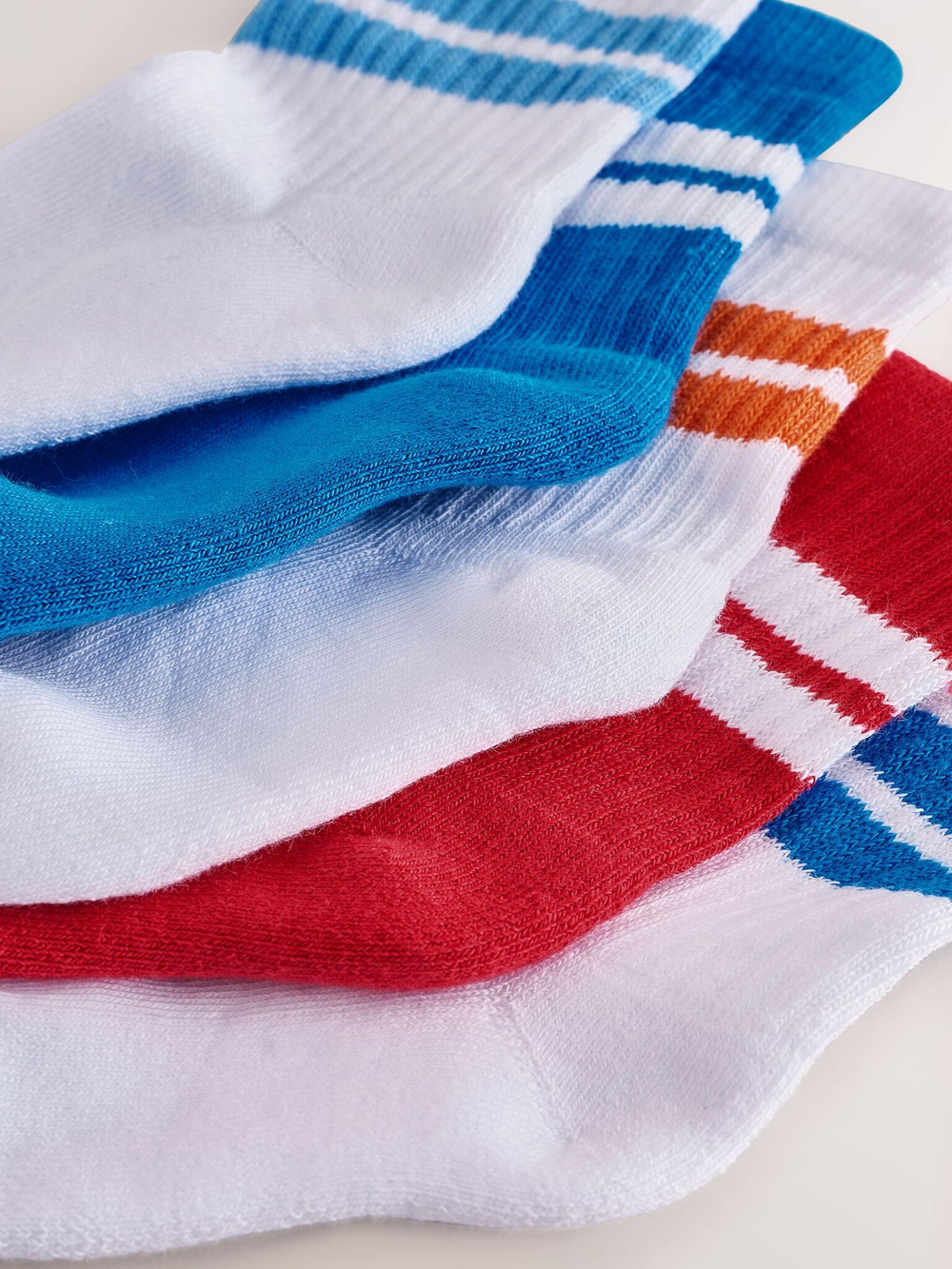 Носки хлопковые для мальчика Next AL5-809, 5 шт., Белый, Синий, Красный