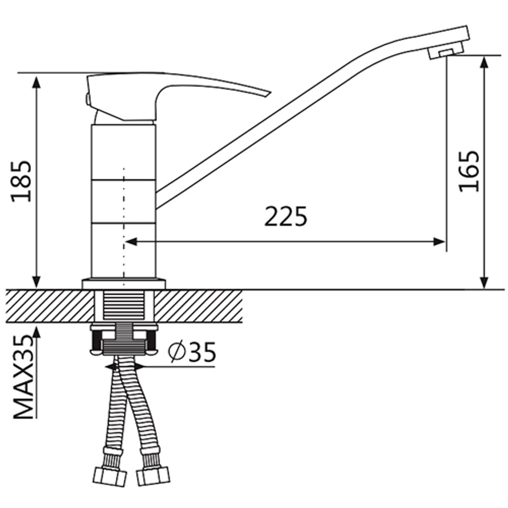Смеситель для кухни Oute T10 T1003BL