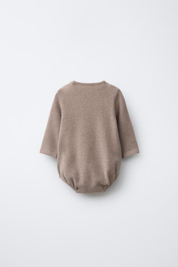 ZARA БОДИ ИЗ МЯГКОЙ ТКАНИ, РЫЖЕВАТО-КОРИЧНЕВЫЙ