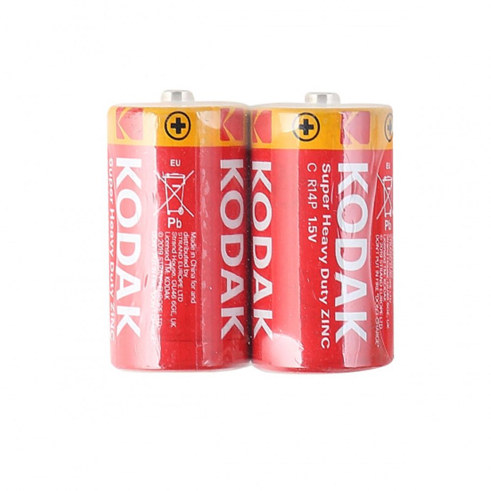 Батарейка Kodak Zinc солевая, C (R14), 2 шт, 1,5V