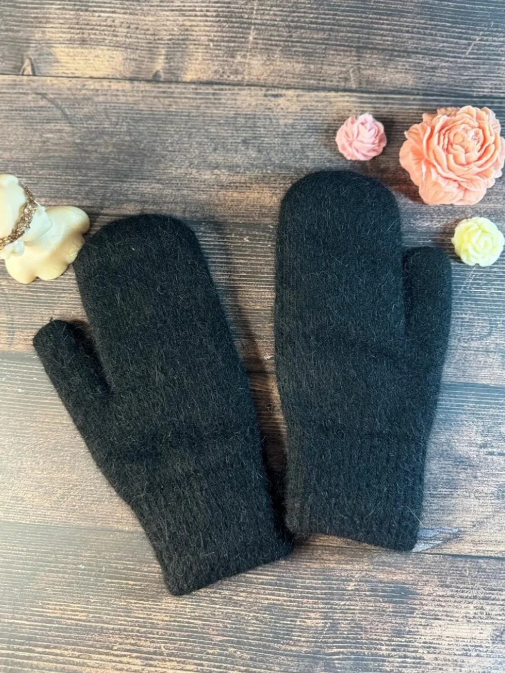 Варежки зимние теплые пушистые ангора