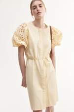Платье broderie anglaise с длинными рукавами