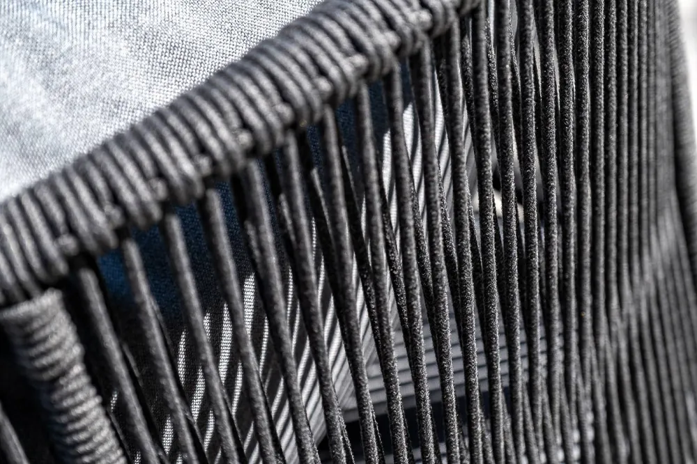 "Милан" лаунж-зона 4-местная плетеная из роупа (веревки), каркас алюминиевый темно-серый, роуп темно-серый