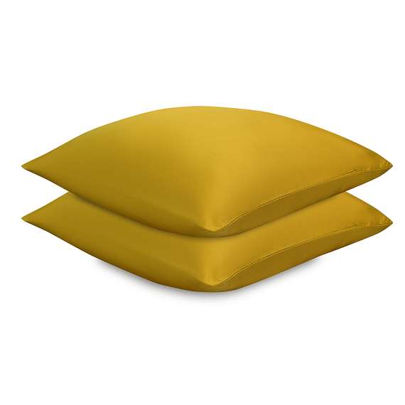 Набор наволочек из премиального сатина горчичного цвета из коллекции essential, 70х70 см