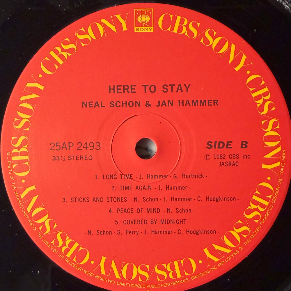 Schon & Hammer ‎– Here To Stay (Япония 1982г.)